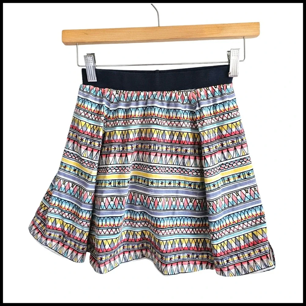 Tea Collection‎ Skirt Colorful Geometric Print Girls Size 10